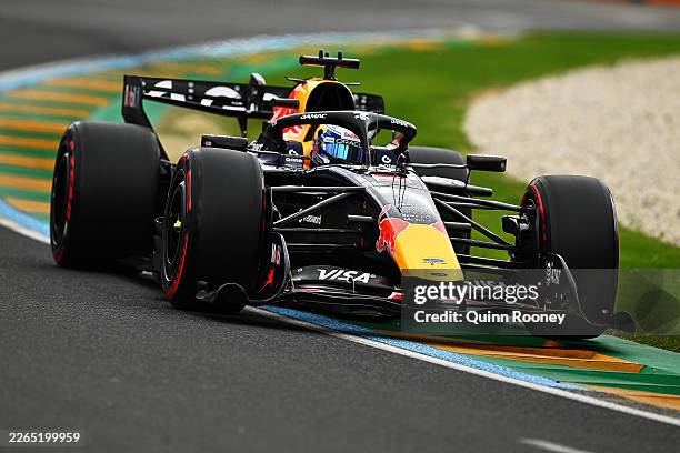 Max Verstappen of the Netherlands driving the Oracle Red Bull Racing RB22 Red Bull Ford on track during qualifying ahead of the F1 Grand Prix of...