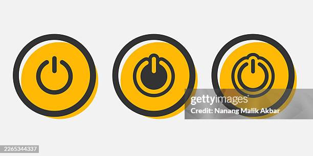 power icon set - computer off stock illustrations