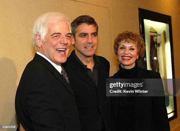 George Clooney with his parents Nick and Nina Clooney at the premiere of "Confessions of a Dangerous Mind" at the Bruin Theatre and after-party at...