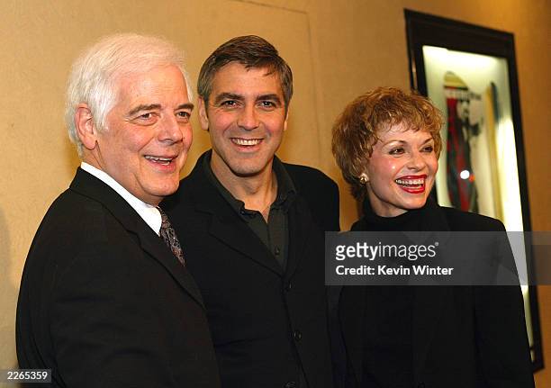 George Clooney with his parents Nick and Nina Clooney at the premiere of "Confessions of a Dangerous Mind" at the Bruin Theatre and after-party at...