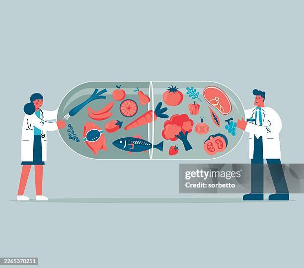 vitamins and nutritional supplement - complicated instructions stock illustrations