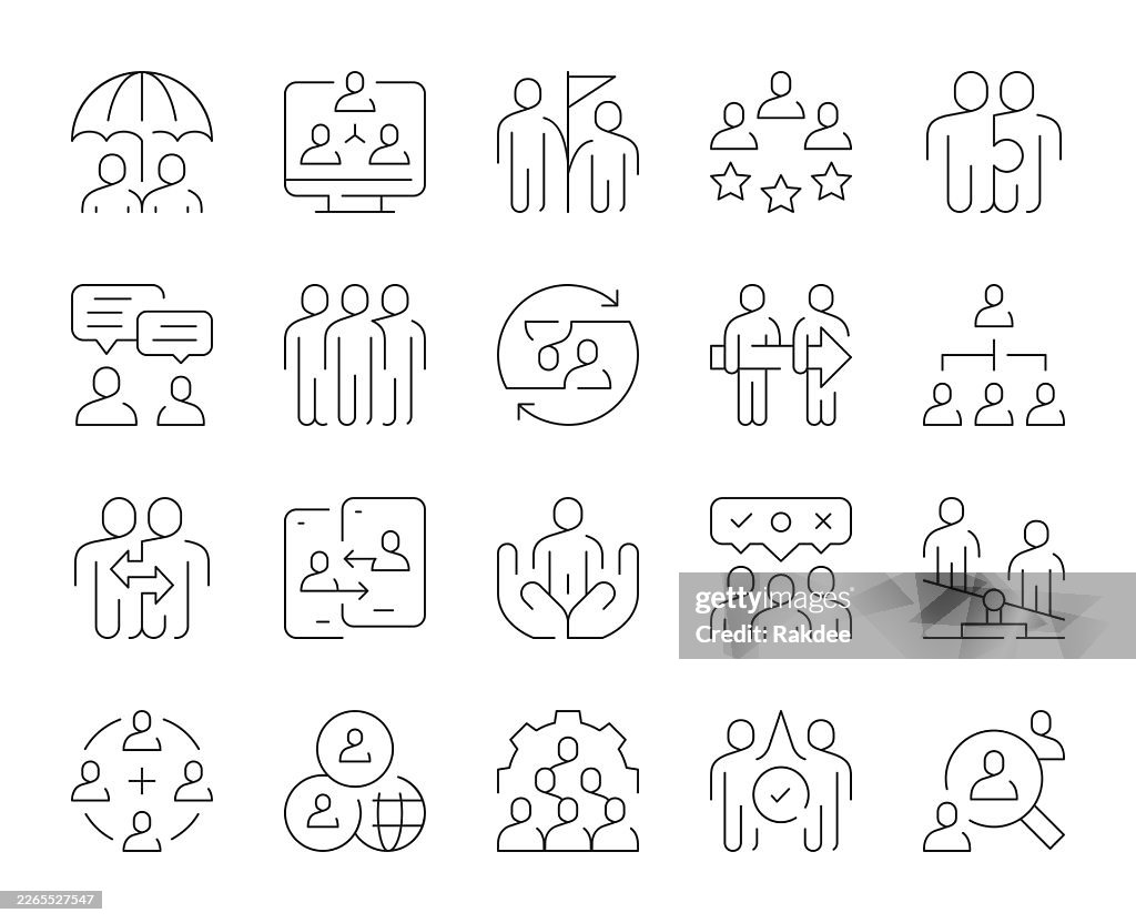 Teamwork - Thin Line Icons