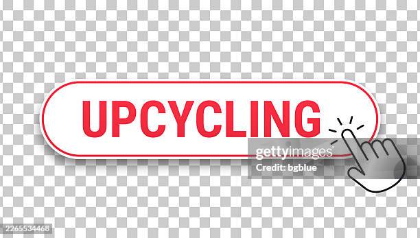 upcycling - 3d click web button with hand cursor on blank background - upgrade button stock illustrations