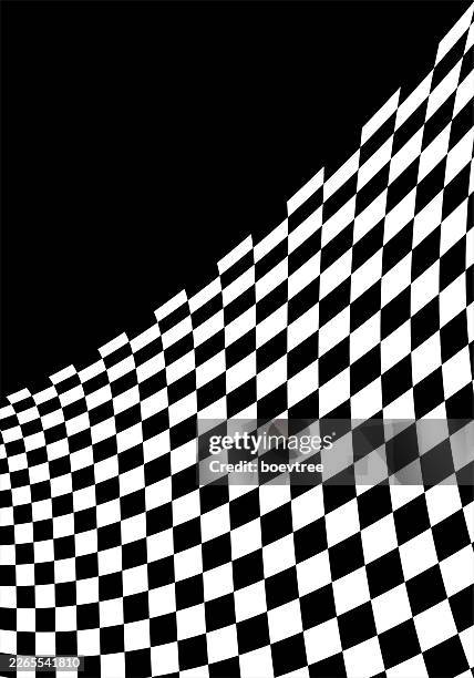 fluidity black and white chess board checked op art element - white flag texture stock illustrations