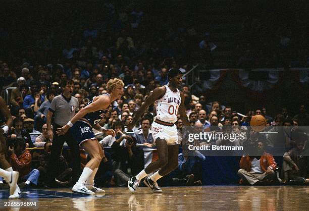 Jack Sikma and Robert Parish during an NBA All-Star game at Brendan Byrne Arena in East Rutherford, New Jersey, January 31st 1982. The Eastern...