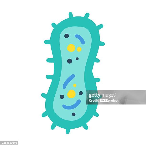 stockillustraties, clipart, cartoons en iconen met bacteria character illustration for medical education. microscopic germ or virus icon in flat design style. healthcare concept of microorganism and infectious disease - bacterie