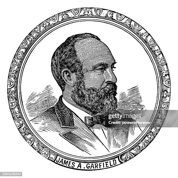 president james a. garfield - 19th century - james a garfield stock illustrations