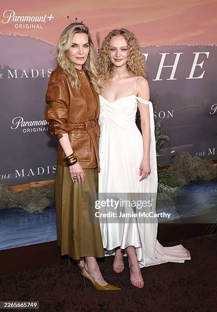 Michelle Pfeiffer and Amiah Miller attend Paramount+'s "The Madison" New York Premiere at Jazz at Lincoln Center on March 09, 2026 in New York City.