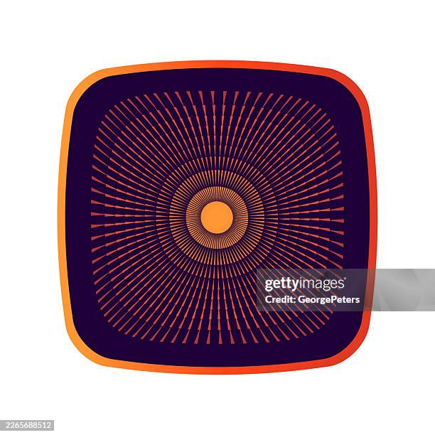 concentric squares with round corners and light beams abstract background - energy efficient heating stock illustrations