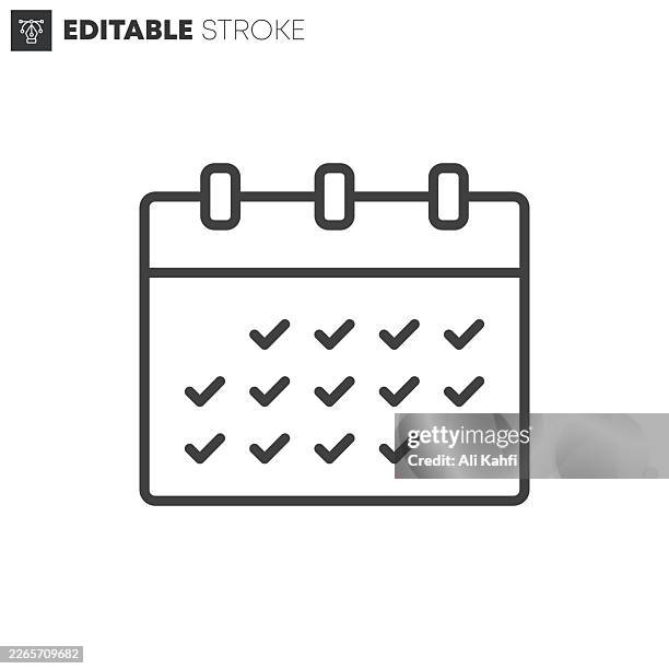 schedule thin line icons collection. editable stroke. vector illustration. - delegate task stock illustrations
