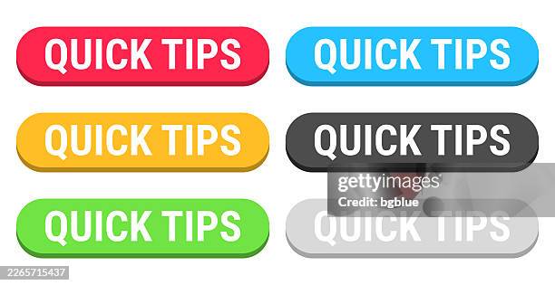 quick tips - colorful 3d click web buttons on blank background - accelerate font stock illustrations