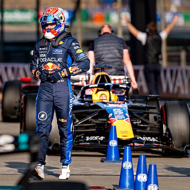 Formula 1 driver Max Verstappen of Oracle Red Bull Racing participates in the Formula 1 China Shanghai sprint qualifying at the Shanghai...