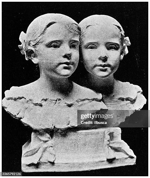 twins, by bessie o potter - female twins stock illustrations