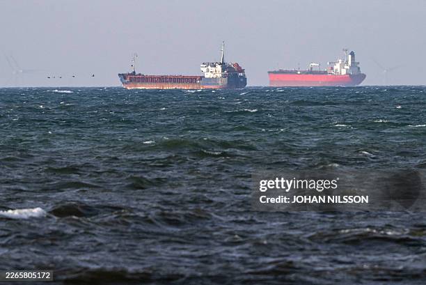 The boarded ships Caffa and Sea Owl I anchored side by side outside Trelleborg, Sweden on March 13, 2026. For the second time in a week, the Swedish...