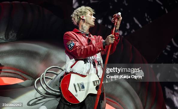 Mgk Spring Program mgk performs onstage during a concert at Utilita Arena Birmingham on ...