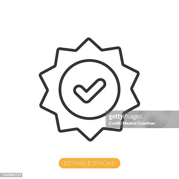 quality assurance icon. editable stroke thin line icon - smart phone timer study stock illustrations