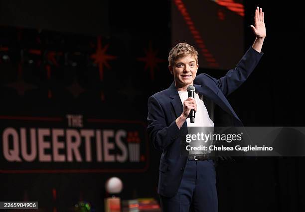 Mae Martin accepts the Groundbreaker Award at the 14th annual Queerties at AVALON Hollywood on March 10, 2026 in Los Angeles, California.