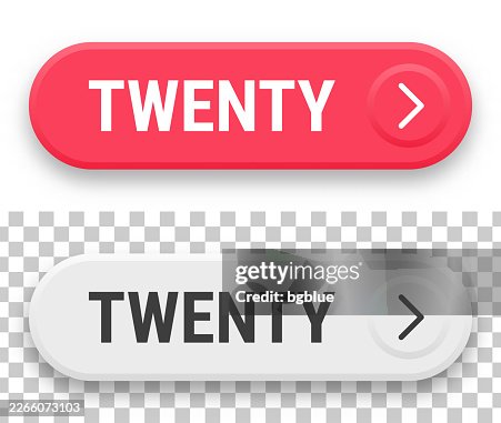 Twenty - 3D click web buttons on blank background Twenty - 3D click web buttons on blank background