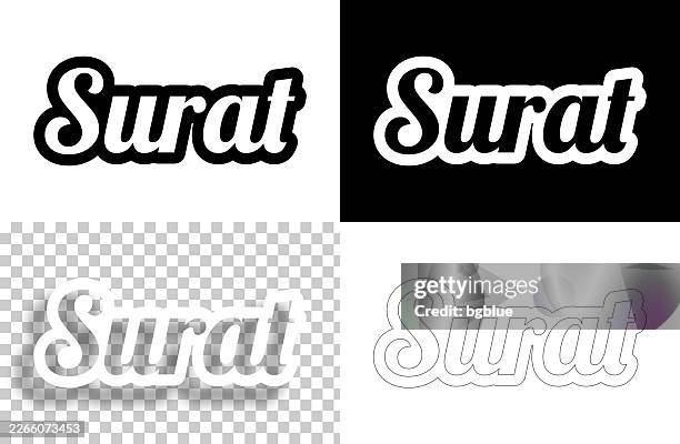 surat - text for design. blank, white and black backgrounds - line text - gujarat stock illustrations