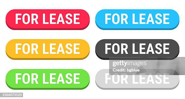 for lease - colorful 3d click web buttons on blank background - for lease stock illustrations