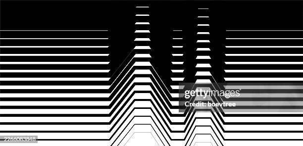 black and white line smooth texture background - folded corner stock illustrations