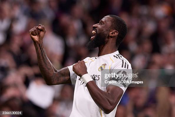 Seargeant Rudiger Antonio Rudiger of Real Madrid CF celebrates a goal during the LaLiga ...