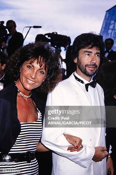 Chantal Nobel avec son époux, Jean-Louis Julian, au Festival de Cannes, en mai 1991.