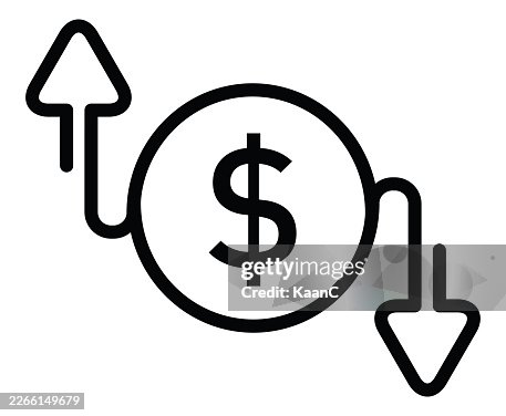 Dollar Increase and Decrease Arrows Icon Set – Financial Growth and Loss Symbol vector stock illustration Dollar Increase and Decrease Arrows Icon Set – Financial Growth and Loss Symbol vector stock illustration