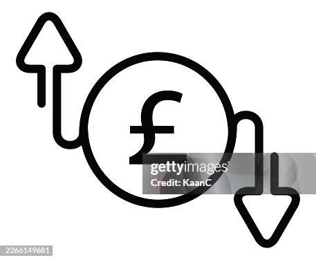 British Pound Increase and Decrease Arrows Icon Set – Financial Growth and Loss Symbol vector stock illustration British Pound Increase and Decrease Arrows Icon Set – Financial Growth and Loss Symbol vector stock illustration
