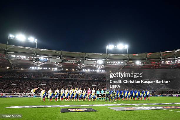Players of VfB Stuttgart and FC Porto line up prior to the UEFA Europa League 2025/26 Round of 16 First Leg match between VfB Stuttgart and FC Porto...