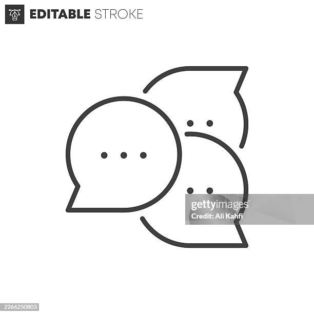 group chat thin line icons collection. editable stroke. vector illustration. - language translation stock illustrations