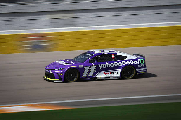Driver Denny Hamlin competes during the Pennzoil 400 NASCAR Cup Series race at Las Vegas Motor Speedway on Sunday, March 15 in Las Vegas.