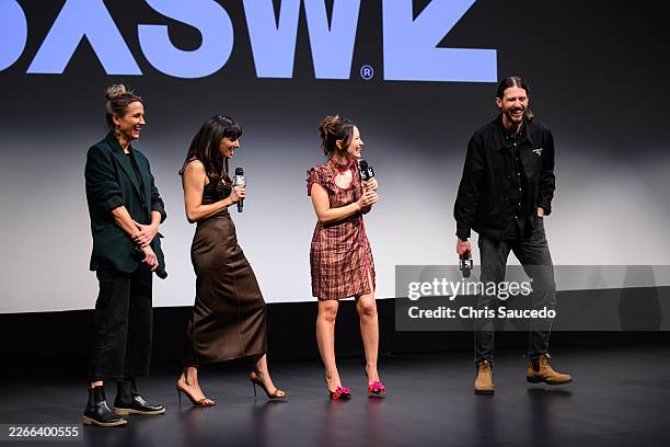 Krystina Ceyton, Claudia Doumit, Emily Browning and Dario Russo on stage at "The Fox" Premiere during the SXSW Conference & Festivals held at the...