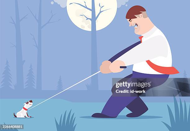 dog walking - dog owner stock illustrations