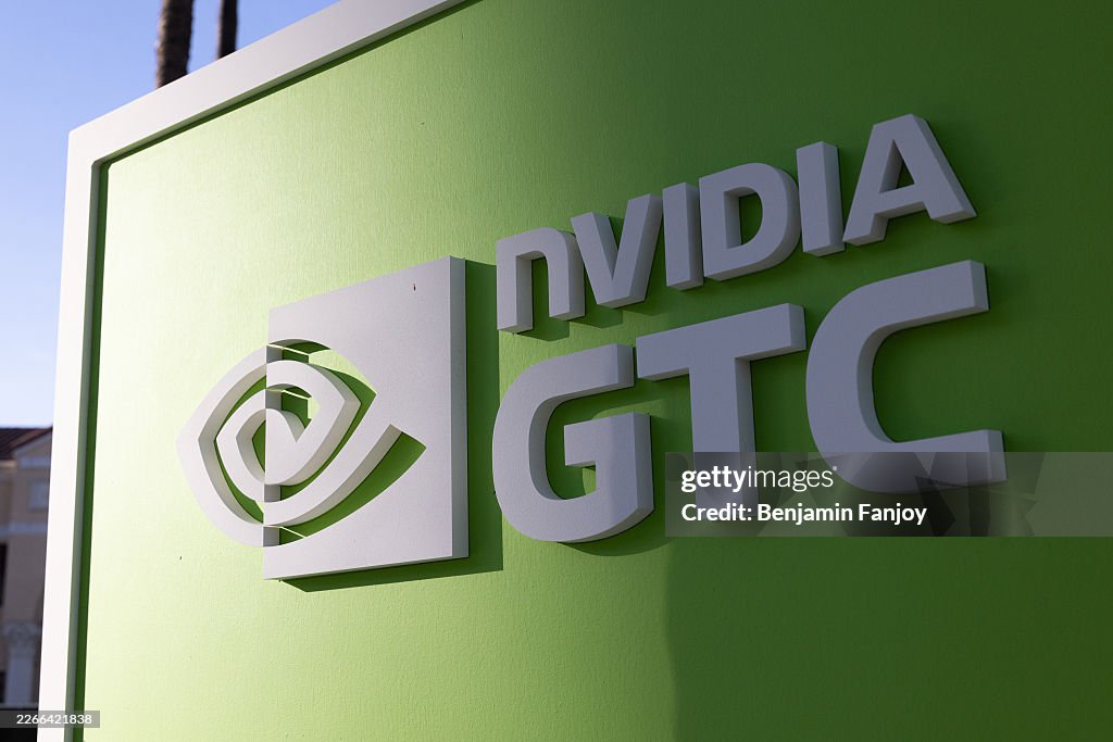 Gtc Address Signage is displayed at SAP Center before Nvidia's CEO Jensen Huang's ...