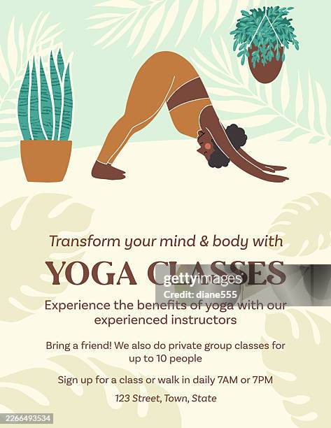 template for yoga classes or yoga studio - exercise class stock illustrations