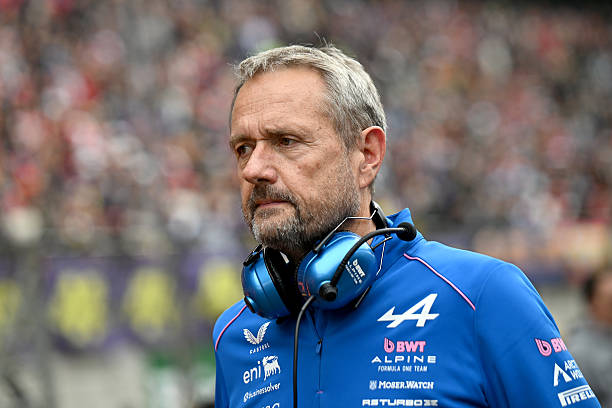 Steve Nielsen, Managing Director at Alpine F1 looks on prior to the F1 Grand Prix of China at Shanghai International Circuit on March 15, 2026 in...