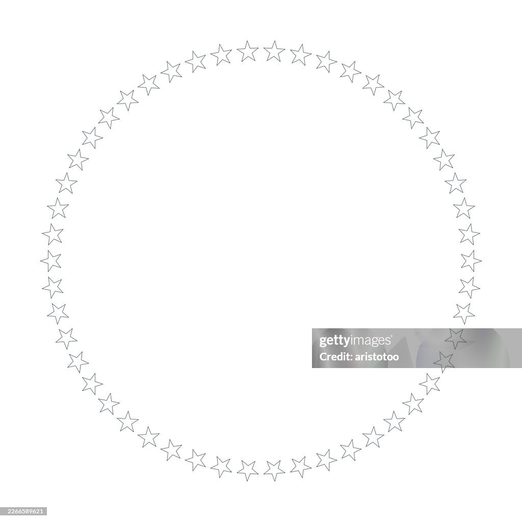 US Stars circle, blue on white background.