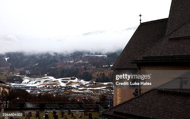 General view of the course during the Para Cross-Country Skiing 20km Interval Start Standing on day nine of the Milano Cortina 2026 Winter Paralympic...