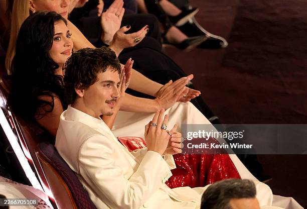 Kylie Jenner and Timothée Chalamet attend the 98th Oscars at Dolby Theatre on March 15, 2026 in Hollywood, California.