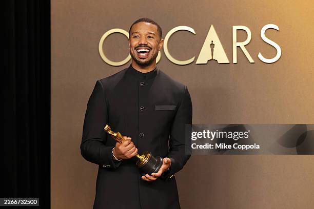 Michael B. Jordan, winner of the Best Actor Award for “Sinners”, poses in the press room during the 98th Oscars at Dolby Theatre on March 15, 2026 in...