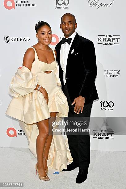 Jada Paul and Chris Paul attend Elton John AIDS Foundation's 34th Annual Academy Awards Viewing Party on March 15, 2026 in West Hollywood, California.