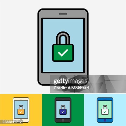 Mobile Lock Security Icon. Mobile Lock Security Icon.