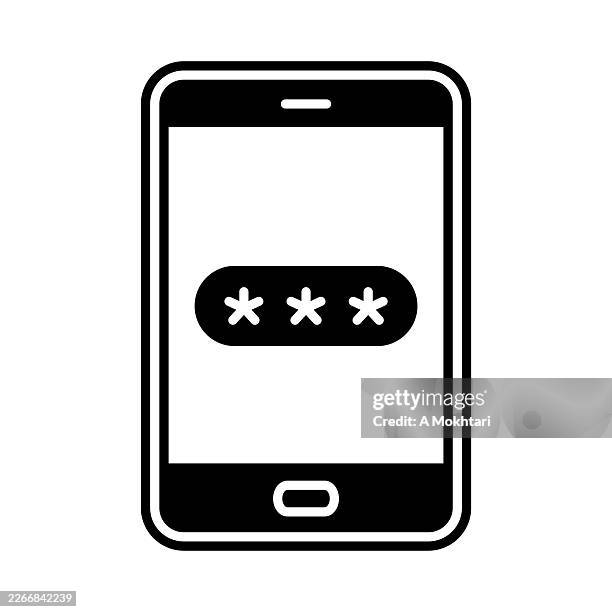 mobile password login icon. - verify code stock illustrations