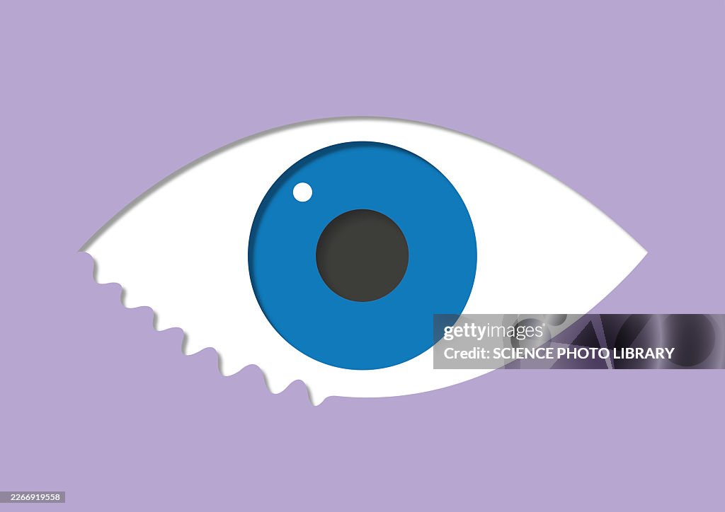 Eye twitching, conceptual illustration
