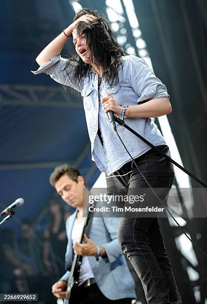 Jamie Hince and Alison Mosshart of The Kills perform during Lollapalooza 2011 at Grant Park on August 5, 2011 in Chicago, Illinois.