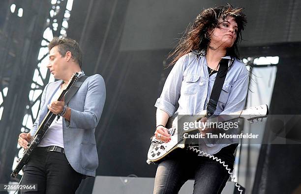 Jamie Hince and Alison Mosshart of The Kills perform during Lollapalooza 2011 at Grant Park on August 5, 2011 in Chicago, Illinois.