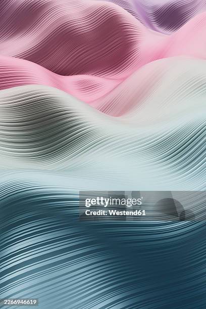 abstract metallic wave background with gradient and digital lines - white studio background stock illustrations