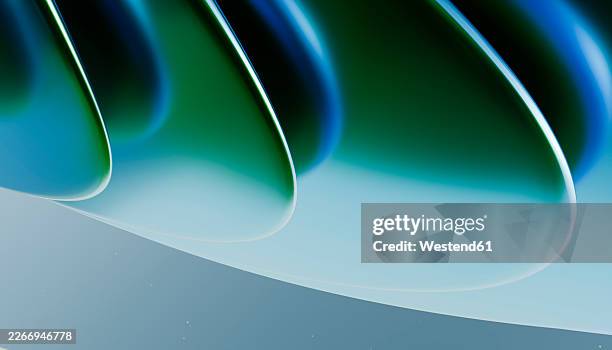 abstract blue and green modern minimalistic dynamic curved shape - abstract image stock illustrations