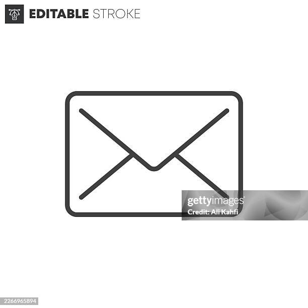 email thin line icons collection. editable stroke. vector illustration. - direct mail postcard stock illustrations